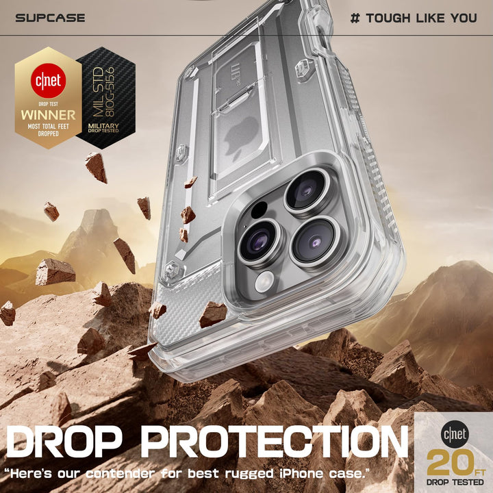SUPCASE for iPhone 16 Pro Case with Screen Protector (Unicorn Beetle Pro), [Built-in Stand & Belt-Clip] [Military-Grade Protection] Full Body Heavy Duty Phone Case for iPhone 6.3 Inch 2024