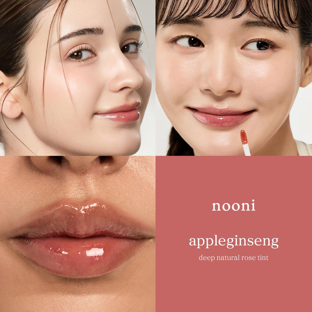 NOONI Korean Lip Oil - Applemint | Long-Lasting, Moisturizing, Plumping, Revitalizing for Dry Lips, Waterproof, No Peel Off, Hydrating, Nourishing Crystal Clear Lip Stain, 0.12 FL Oz