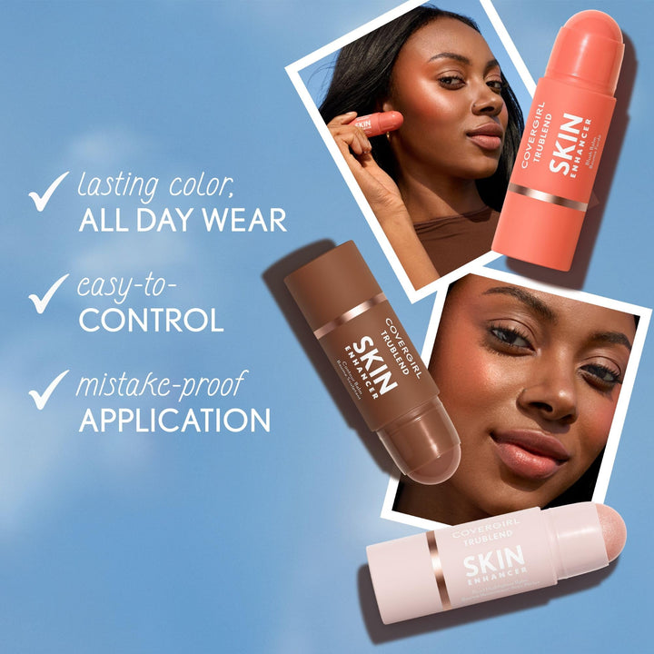 COVERGIRL Trublend Skin Enhancer Blush Balm Stick, Vegan Formula, Easy to Use, Glides on Effortlessly, Non-Greasy, Doesn&