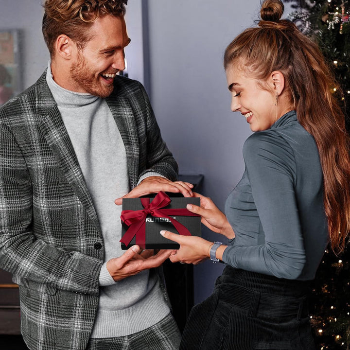 محفظة RUNBOX النحيفة للرجال، حامل بطاقات من الألومنيوم بخاصية الإخراج السريع (Pop-Up) يتسع لـ 12 بطاقة مع حماية RFID