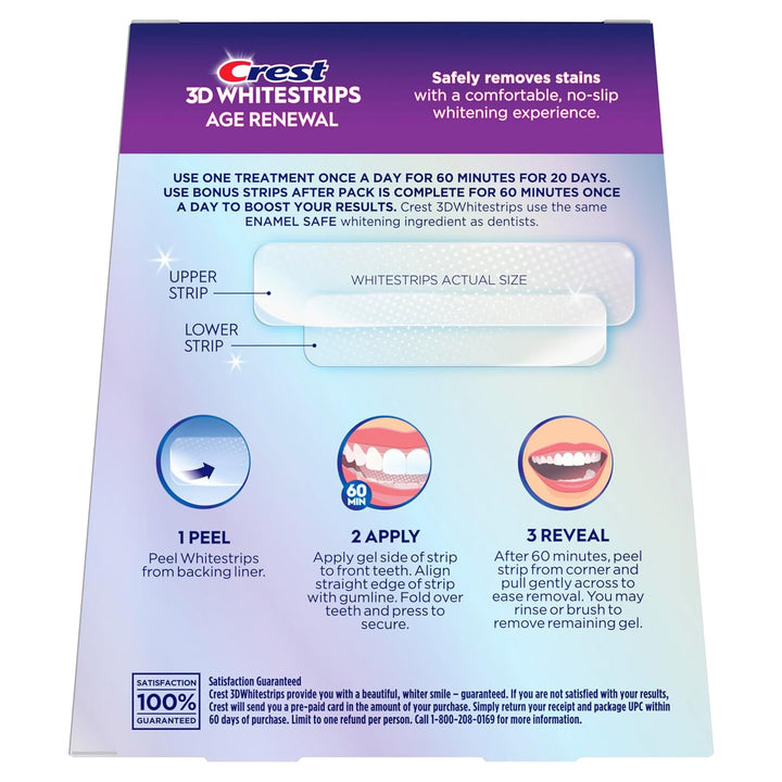 Crest 3D White Professional Effects Whitestrips Age Renewal 1 Treatment