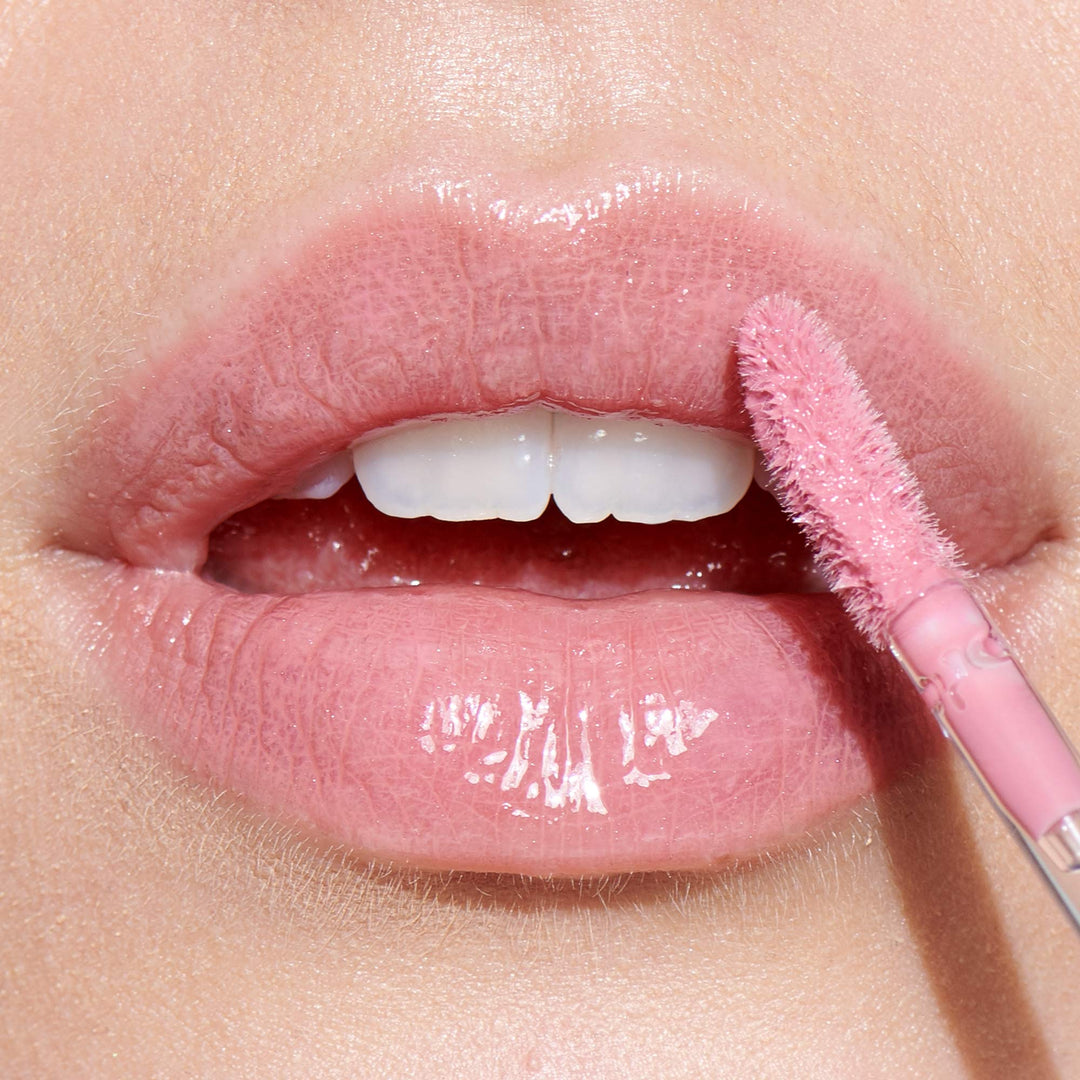 e.l.f. Lip Plumping Gloss, Hydrating, Nourishing, Invigorating, High-Shine, Plumps, Volumizes, Cools, Soothes, Champagne Glam, Shimmer, 0.1 Oz