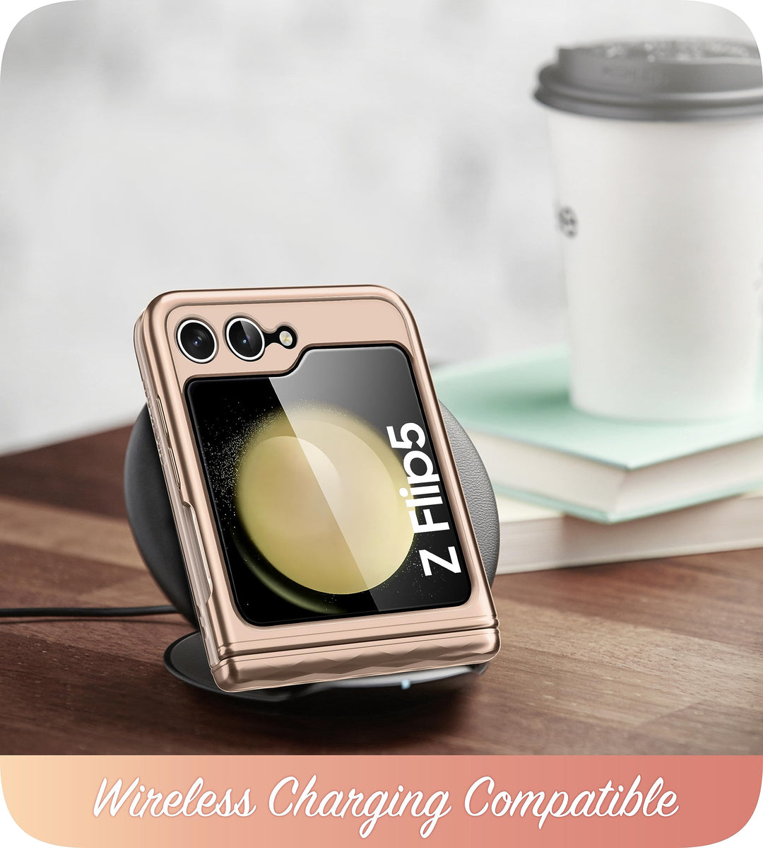 i-Blason Cosmo for Samsung Galaxy Z Flip 5 Case with Hinge Protection, [Built-in Front Screen Protector] Slim Stylish Protective Case