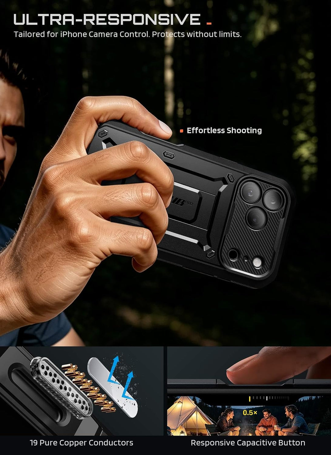 SUPCASE for iPhone Case, Belt Clip, Military-Grade Protection, Built-in Kickstand &amp; Screen Protector, Camera Control, Heavy-Duty Phone Case, Unicorn Beetle Pro
