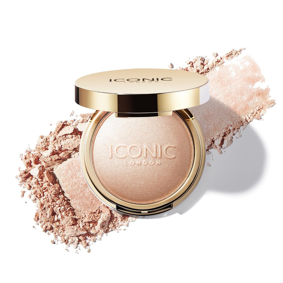 ICONIC LONDON Lit and Luminous Baked Highlighter | Powder Highlighter for a Radiant Glow, Cruelty-Free, Vegan Makeup, 0.56 oz