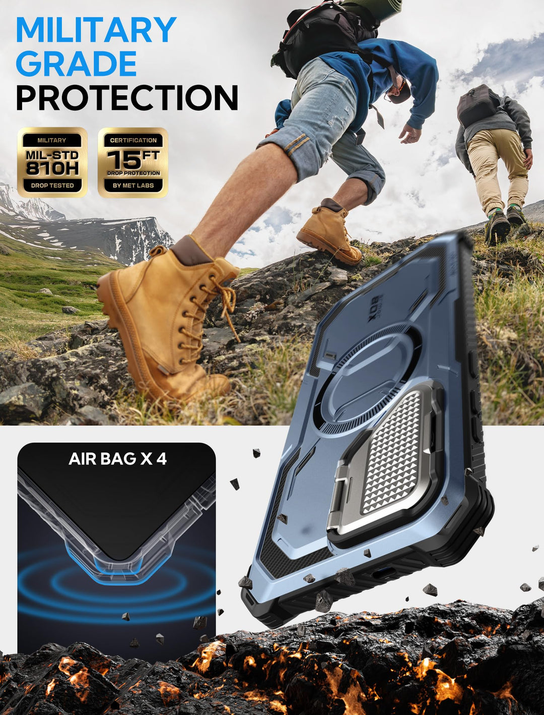 i-Blason Armorbox for Samsung Galaxy S25 Case MagSafe with Camera Cover Stand [Military Protection] Full-Body Heavy Duty Magnetic Phone Case with Screen Protector for S25