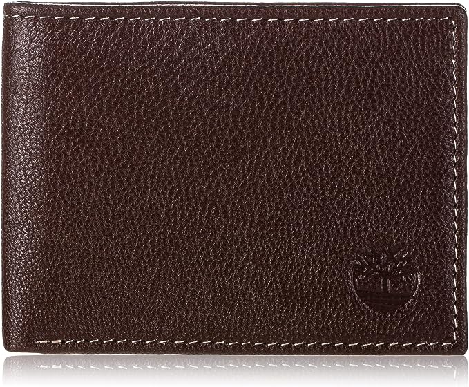 Timberland Men's Blix Slimfold Leather Wallet Brown D10222/01A - 3alababak