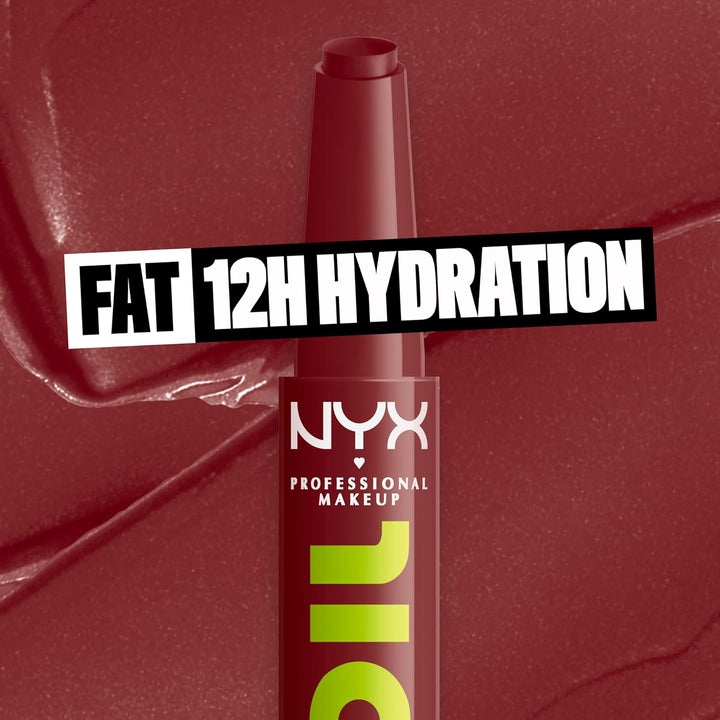 NYX PROFESSIONAL MAKEUP Fat Oil Slick Click, Lightweight, Buildable, Pigmented Vegan Lip Balm