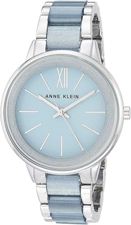 Anne Klein AK/1413LBSV Women's Resin Bracelet Watch - Light Blue/Silver