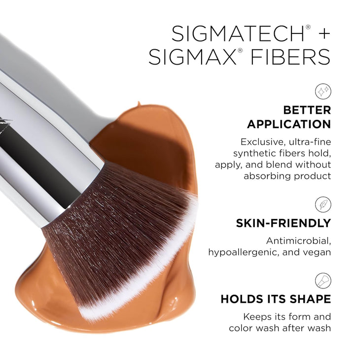Sigma Beauty Most-Wanted Brush Set - 5-Pc Premium Face &amp; Eye Makeup Brushes SigmaTech Synthetic Fibers With Waterproof Handles For Liquid, Cream and Powder Application Plus Durable SigmaAlloy Ferrules