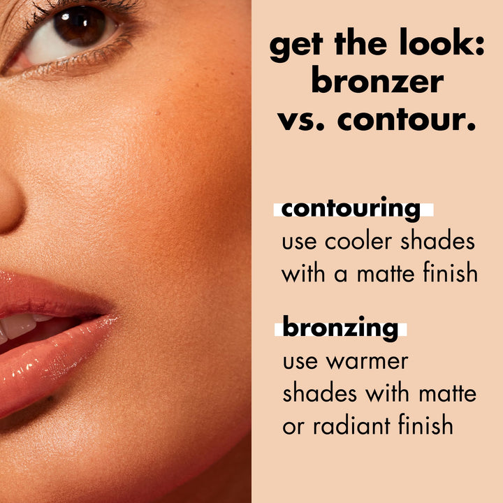 e.l.f. Primer-infused Bronzer, Long-Wear, Matte, Bold, Lightweight, Blends Easily, Contours Cheeks, All-Day Wear, 0.35 Oz