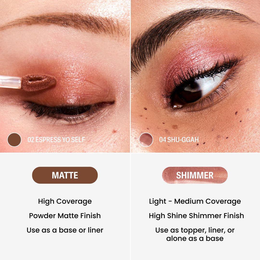 Sacheu Liquid Eyeshadow STAY-N, Buildable &amp; Blendable Creamy &amp; pigment-packed vegan formula, longwear, crease-proof, no fallout, infused with hyaluronic acid
