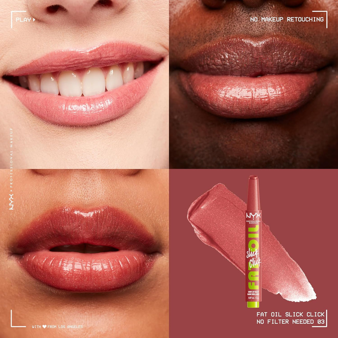 NYX PROFESSIONAL MAKEUP Fat Oil Slick Click, Lightweight, Buildable, Pigmented Vegan Lip Balm