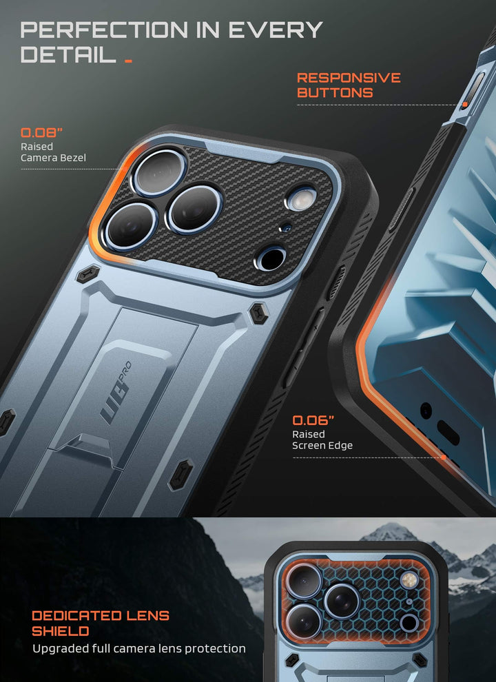 SUPCASE for iPhone Case, Belt Clip, Military-Grade Protection, Built-in Kickstand &amp; Screen Protector, Camera Control, Heavy-Duty Phone Case, Unicorn Beetle Pro