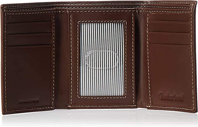 Timberland D01388  Mens Leather Trifold Wallet With ID Window - Brown
