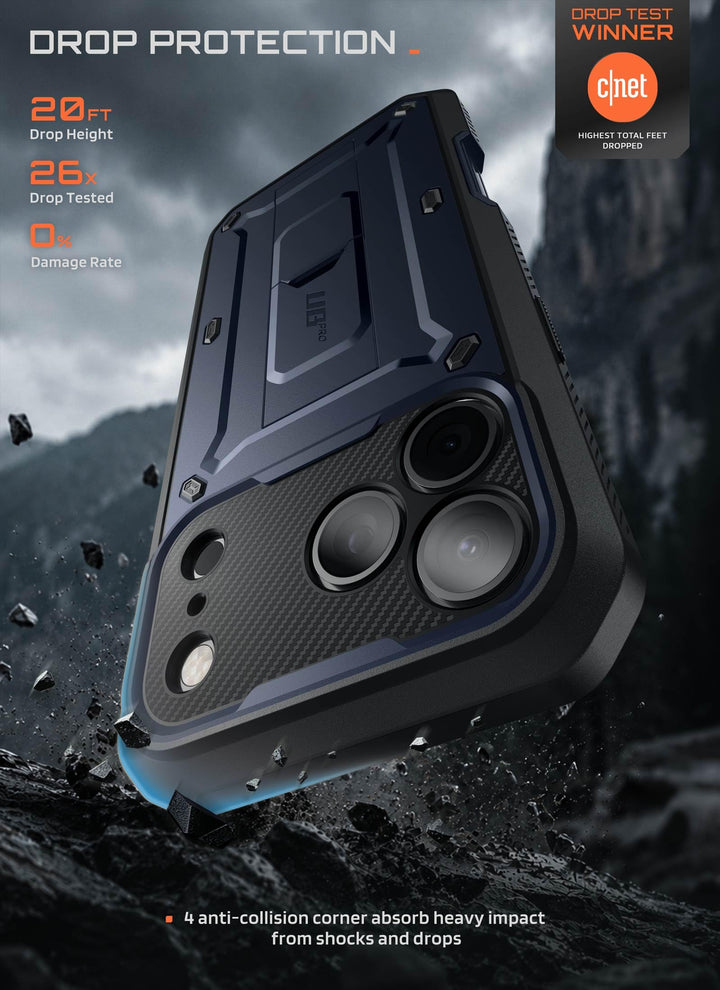 SUPCASE for iPhone Case, Belt Clip, Military-Grade Protection, Built-in Kickstand &amp; Screen Protector, Camera Control, Heavy-Duty Phone Case, Unicorn Beetle Pro