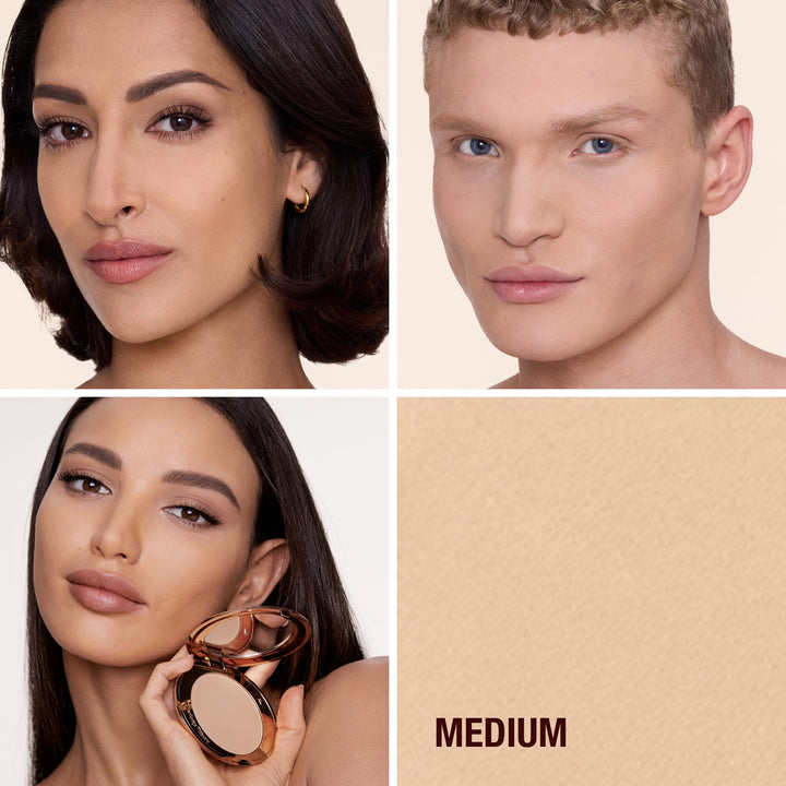 Charlotte Tilbury Airbrush Flawless Finish Setting Powder - Pore-Blurring Pressed Powder for Face Makeup to Minimize Shine with a Soft-Focus Finish - Full Size