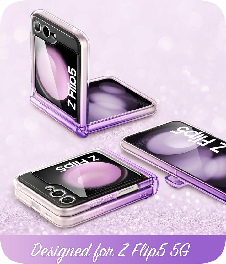 i-Blason Cosmo for Samsung Galaxy Z Flip 5 Case with Hinge Protection, [Built-in Front Screen Protector] Slim Stylish Protective Case