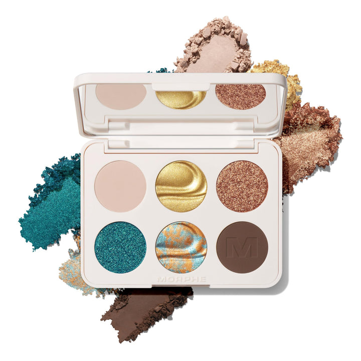 Morphe ChromaPlus 6-Pan Eyeshadow Palette - High Pigment Eye Makeup with Shimmer, Matte &amp; Metallic Eye Shadow - Neutral Eyeshadow Makeup Collection for All-Day Wear
