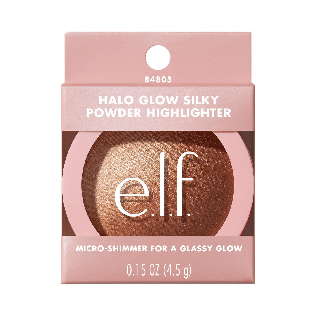 e.l.f. Halo Glow Silky Powder Highlighter, Long-Lasting Luminous Finish, Cake-Resistant With Micro-Shimmer, Vegan & Cruelty-Free