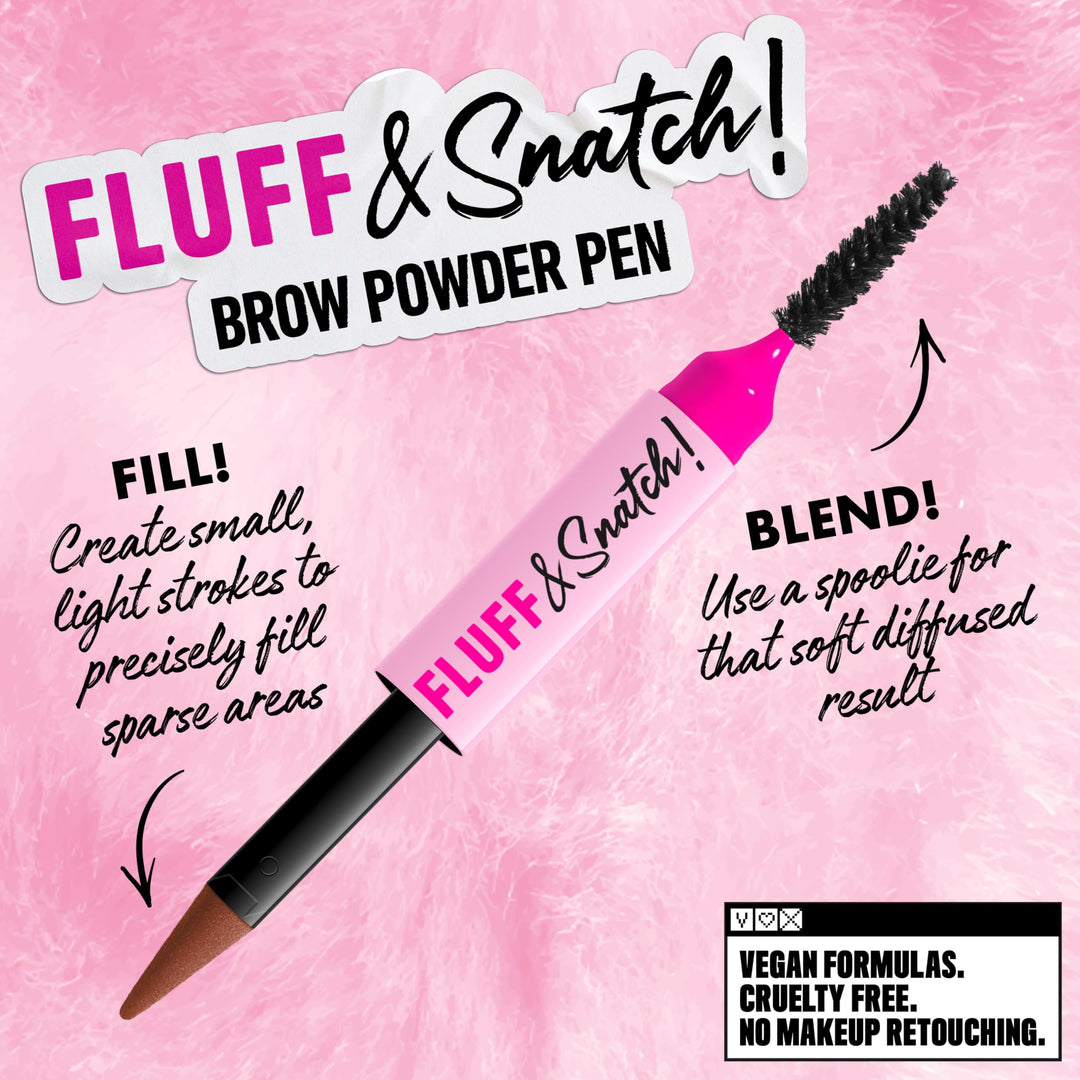 NYX PROFESSIONAL MAKEUP Fluff &amp; Snatch Brow Powder Pen, Cream To Powder Eyebrow Pen For Soft, Defined Brows, Smudge and Transfer-Resistant Formula
