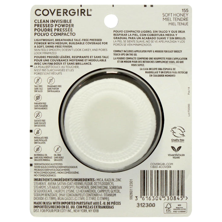 Covergirl Clean Invisible Pressed Powder, Lightweight, Breathable, Vegan Formula