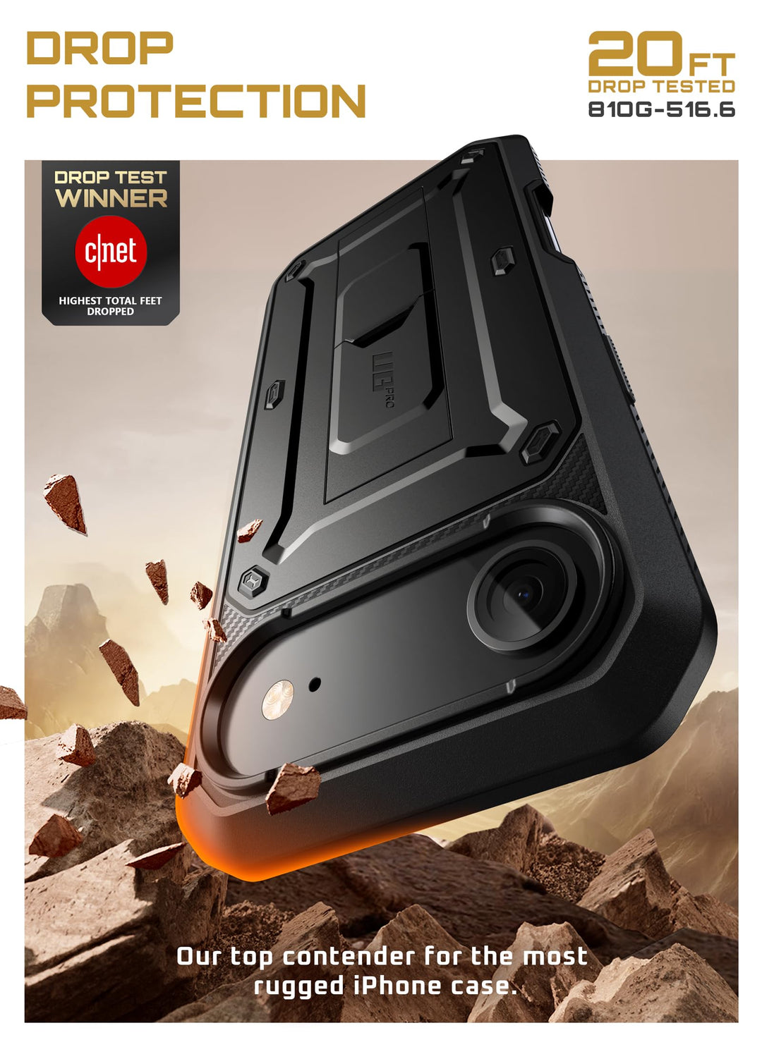 SUPCASE for iPhone Case, Belt Clip, Military-Grade Protection, Built-in Kickstand &amp; Screen Protector, Camera Control, Heavy-Duty Phone Case, Unicorn Beetle Pro