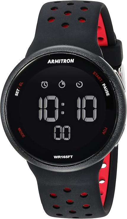 Armitron Sport Unisex Digital Chronograph Silicone Strap Watch, 40/8423BRD