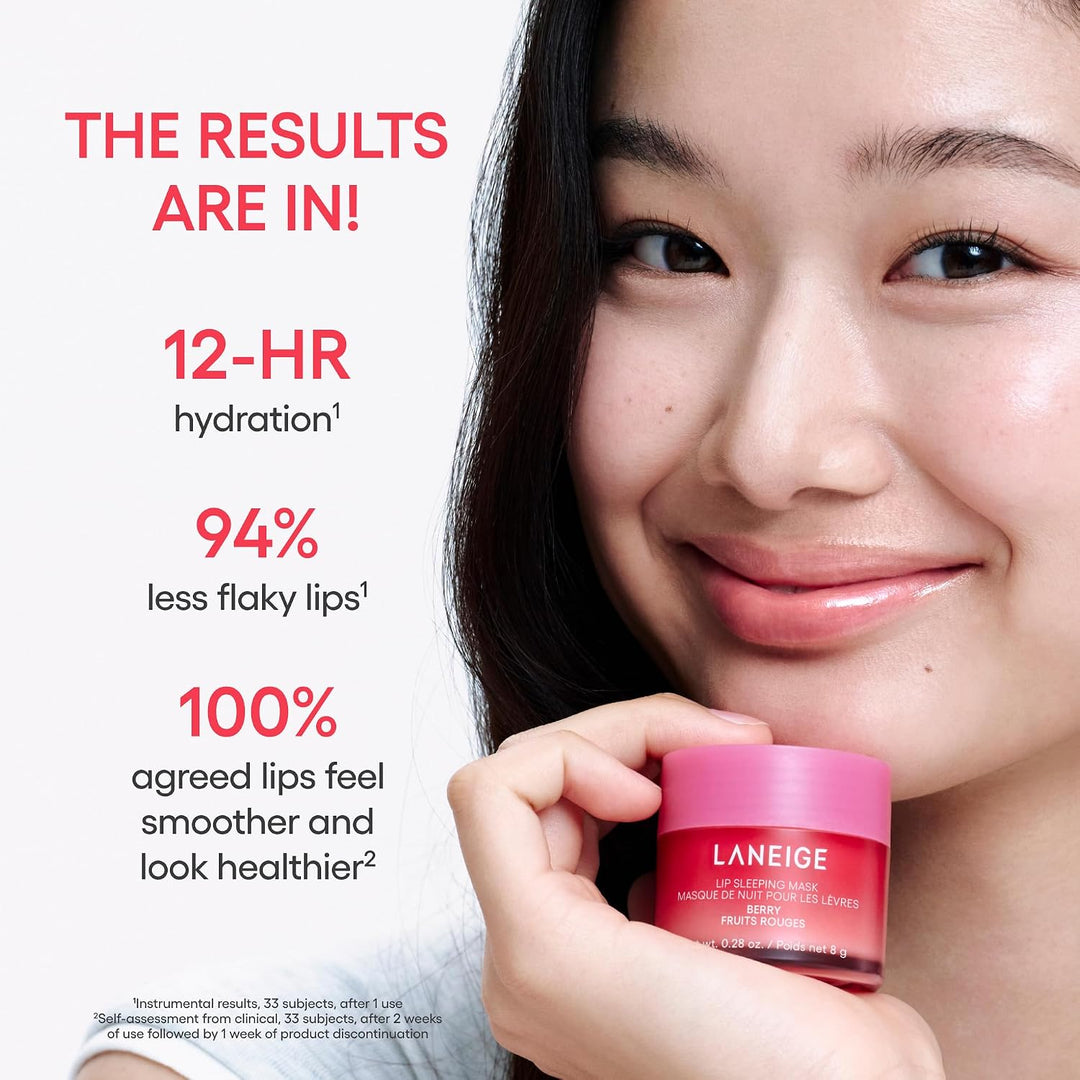 LANEIGE Lip Sleeping Mask: Korean Overnight Treatment For Dry Lips | Hydrating &amp; Nourishing Overnight Lip Treatment Mask with Vitamin C, Shea &amp; Murumuru Seed Butter