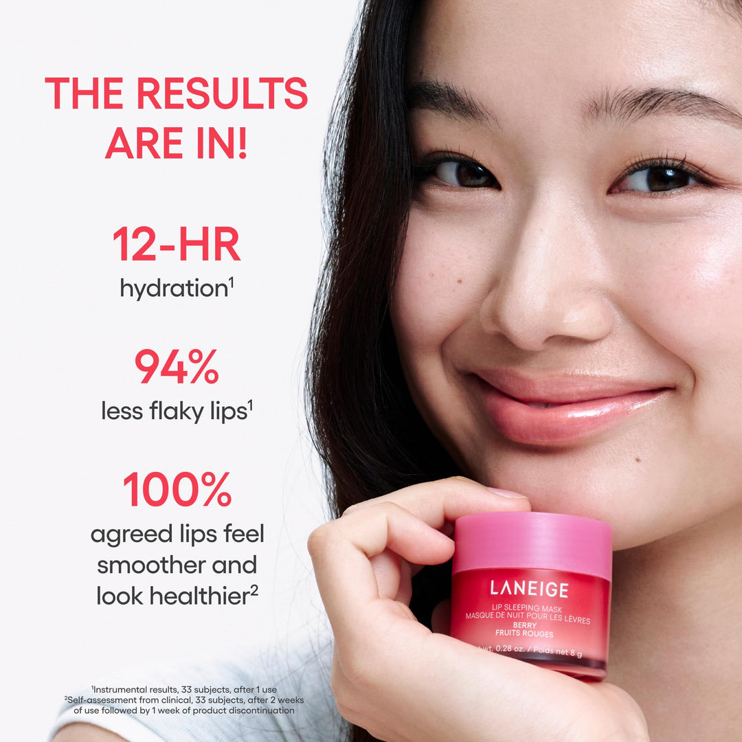 LANEIGE Lip Sleeping Mask: Korean Overnight Treatment For Dry Lips | Hydrating &amp; Nourishing Overnight Lip Treatment Mask with Vitamin C, Shea &amp; Murumuru Seed Butter