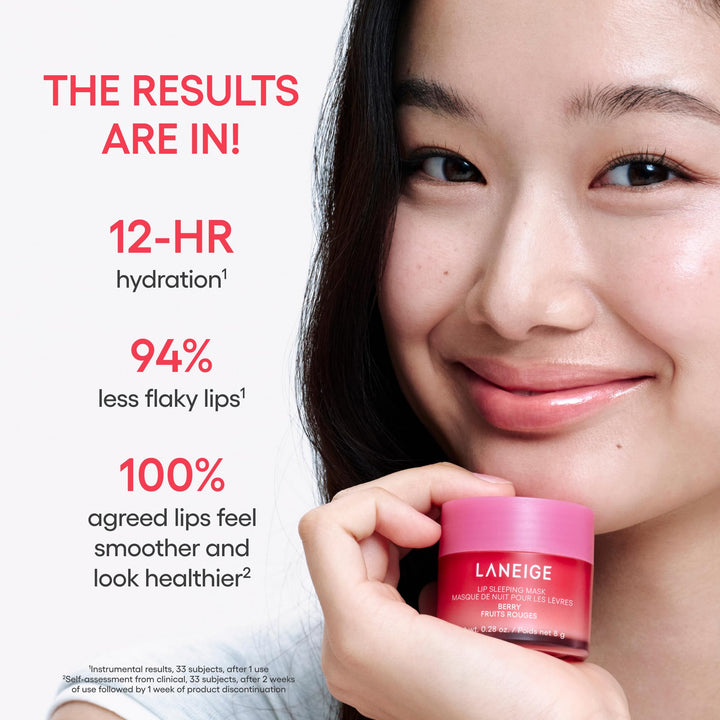 LANEIGE Lip Sleeping Mask: Korean Overnight Treatment For Dry Lips | Hydrating &amp; Nourishing Overnight Lip Treatment Mask with Vitamin C, Shea &amp; Murumuru Seed Butter