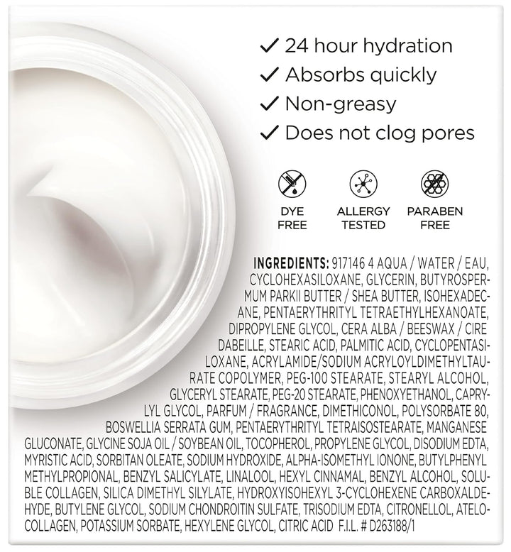 L’Oreal Paris Collagen Daily Face Moisturizer, Anti Aging Face Cream to Reduce Wrinkles and Provide Intense Hydration, 1.7 oz - Frangranced