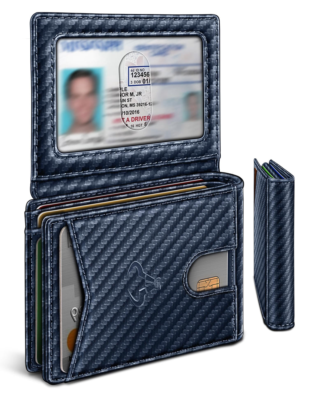 BULLIANT Men Wallet, Slim Leather Wallet Front Pocket Card Holder Gift For Men 11 Slots RFID Blocking