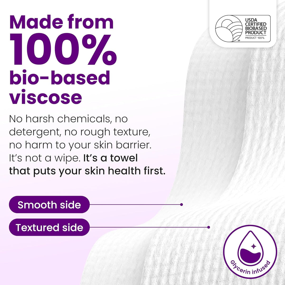 CLEAN SKIN CLUB Healthy Aging Clean Towels® XL, Smooths Fine Lines Wrinkles &amp; Texture, Disposable Face Dry Wipes, XL - 1 Pack (50 count)