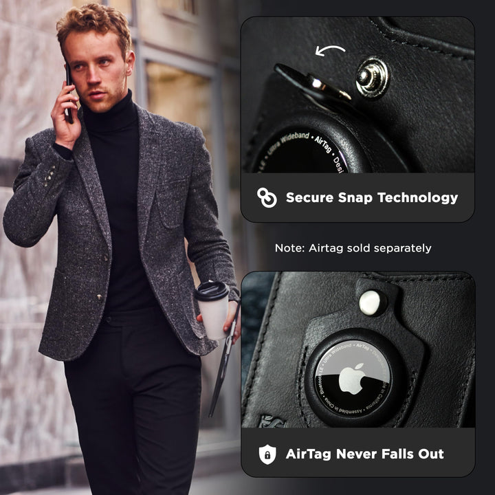 محفظة بمشبك نقود من SERMAN BRANDS - محفظة رجالية نحيفة للجيب الأمامي، حامل بطاقات بحماية RFID، محفظة ثنائية الطي صغيرة ومبسطة