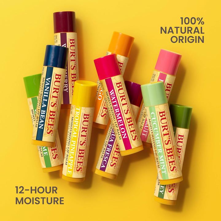 Burt's Bees Lip Balm - Pomegranate, Lip Moisturizer With Responsibly Sourced Beeswax, Tint-Free, Natural Origin Conditioning Treatment - 1 Count