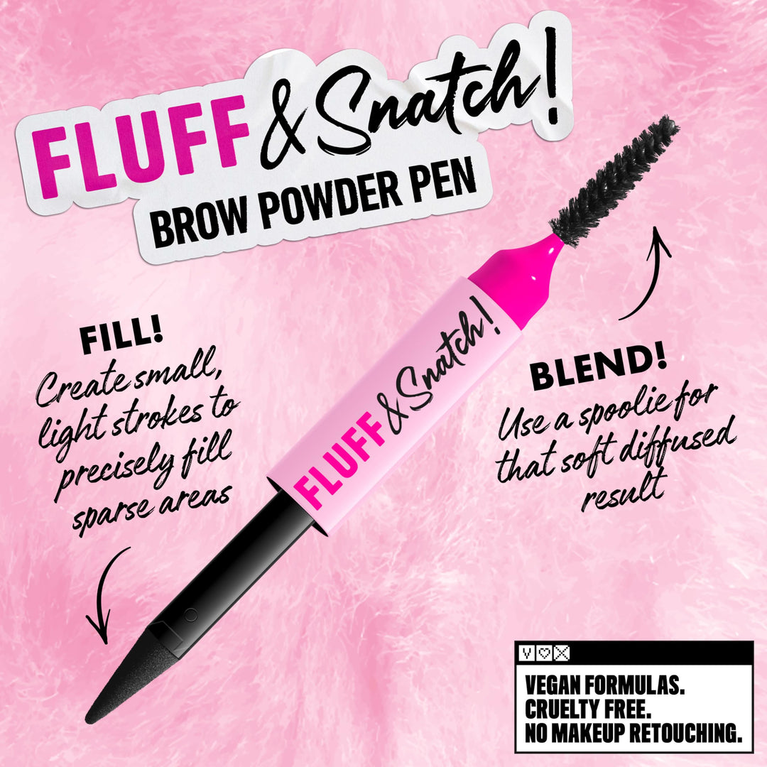 NYX PROFESSIONAL MAKEUP Fluff &amp; Snatch Brow Powder Pen, Cream To Powder Eyebrow Pen For Soft, Defined Brows, Smudge and Transfer-Resistant Formula