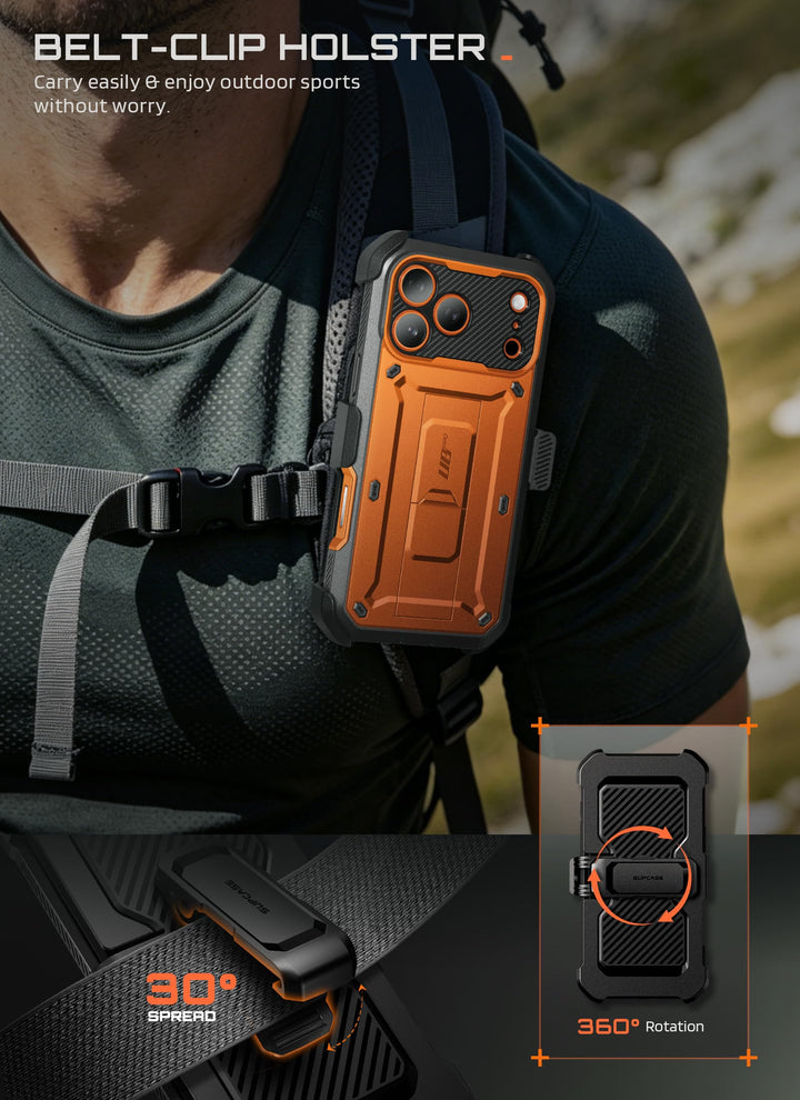 SUPCASE for iPhone Case, Belt Clip, Military-Grade Protection, Built-in Kickstand &amp; Screen Protector, Camera Control, Heavy-Duty Phone Case, Unicorn Beetle Pro