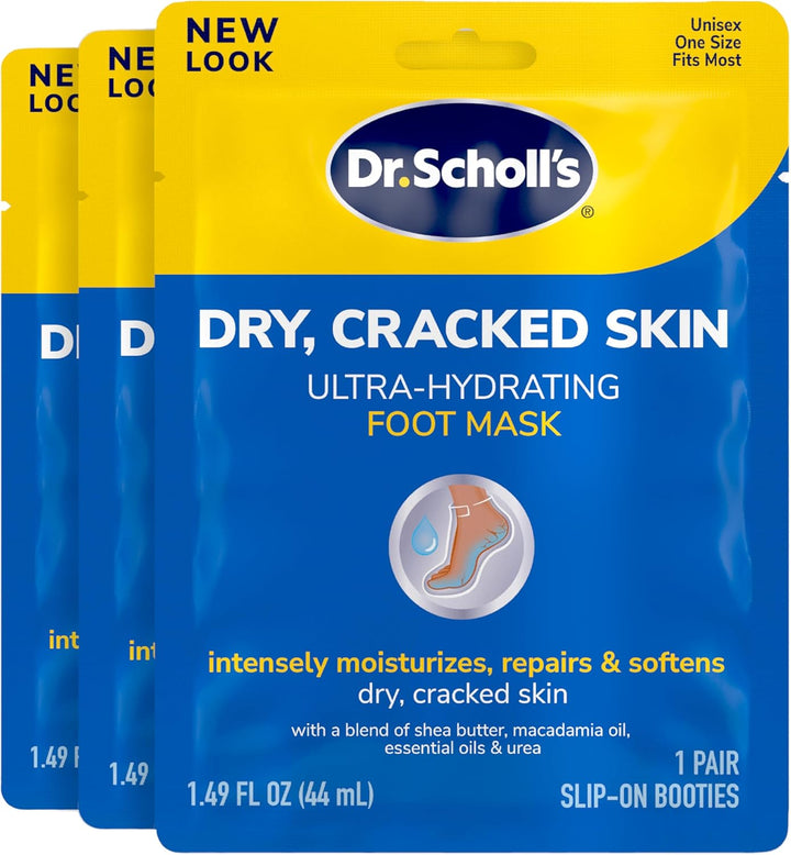 Dr. Scholl's Dry, Cracked Skin, Ultra Hydrating Foot Mask, 3 Pairs Moisturizing Socks