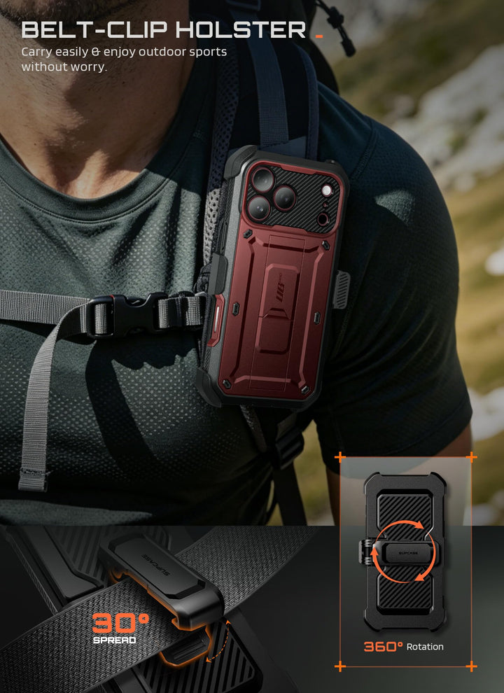 SUPCASE for iPhone Case, Belt Clip, Military-Grade Protection, Built-in Kickstand &amp; Screen Protector, Camera Control, Heavy-Duty Phone Case, Unicorn Beetle Pro