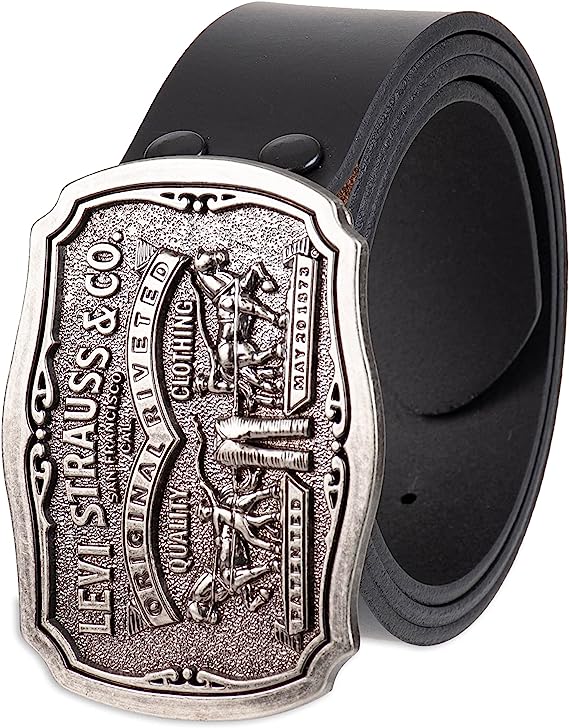 Levi's Men's Everyday Jean Belt with Removable Plaque Buckle - 3alababak