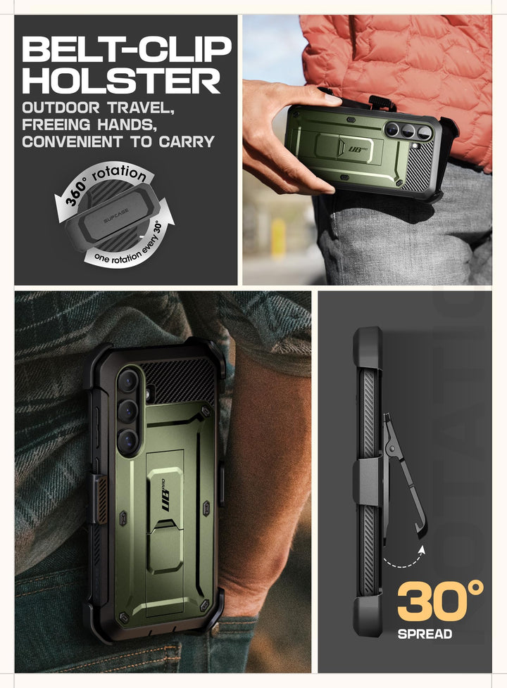 SUPCASE for Samsung Galaxy S25 Plus Case with Stand (Unicorn Beetle Pro), [2 Front Frames] [Built-in Screen Protector & Belt-Clip] Military-Grade Protection Phone Case for Galaxy S25 Plus 6.7"