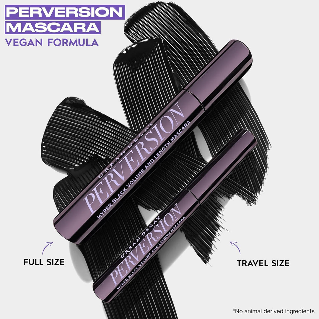 Urban Decay Perversion Volumizing Mascara - Intense Black Lengthening Mascara, Smudge-Resistant, Flake-free, Buildable Lash Volume & Length, Curling & Separating, Vegan Formula, Cruelty-free