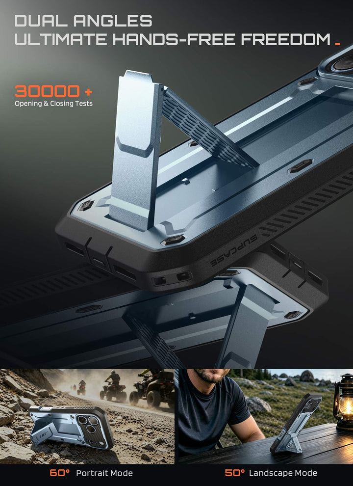SUPCASE for iPhone Case, Belt Clip, Military-Grade Protection, Built-in Kickstand &amp; Screen Protector, Camera Control, Heavy-Duty Phone Case, Unicorn Beetle Pro