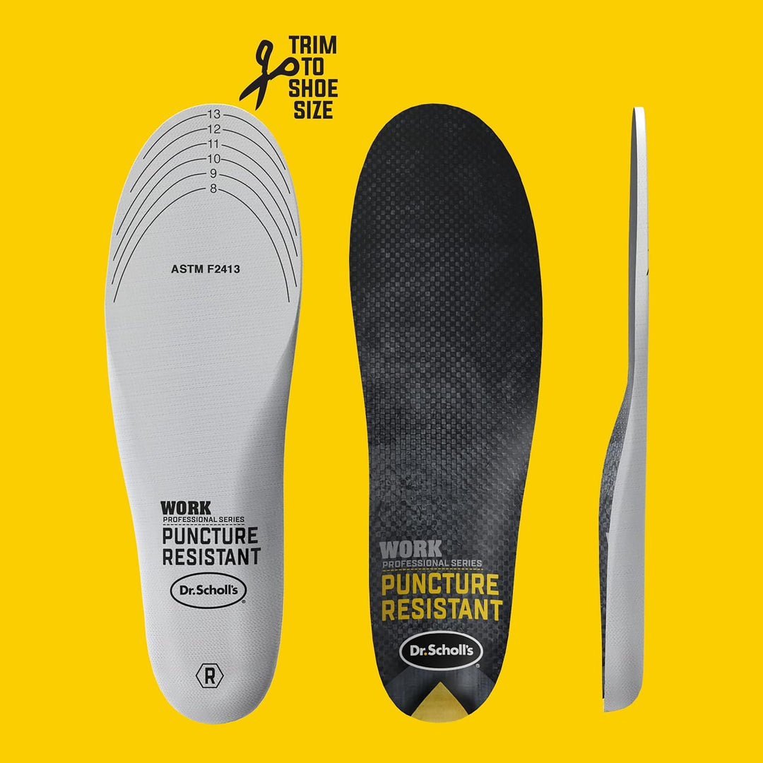 Dr. Scholl's Professional Series Work Puncture Resistant Insoles, Men's 8-14, Trim to Fit