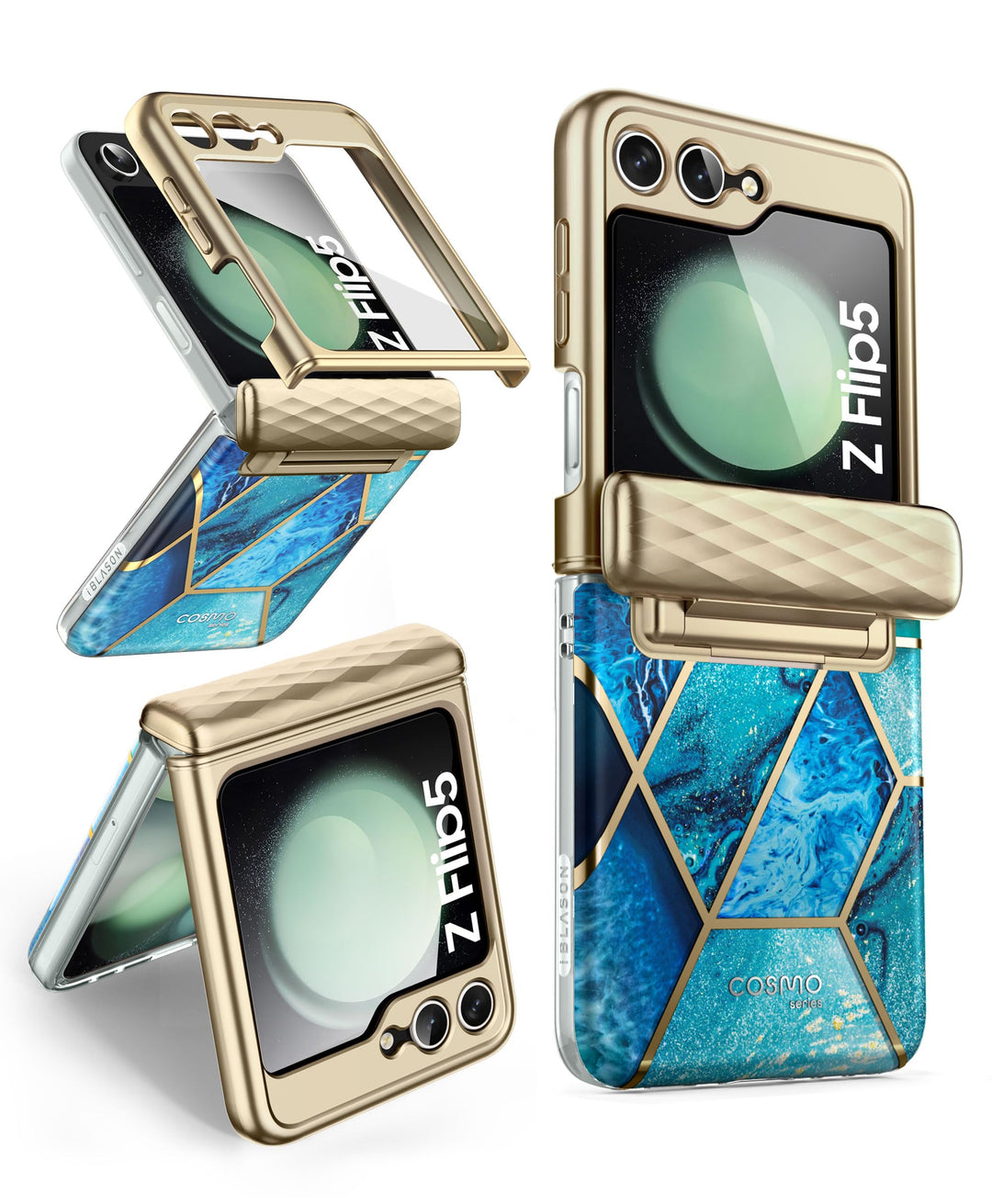 i-Blason Cosmo for Samsung Galaxy Z Flip 5 Case with Hinge Protection, [Built-in Front Screen Protector] Slim Stylish Protective Case