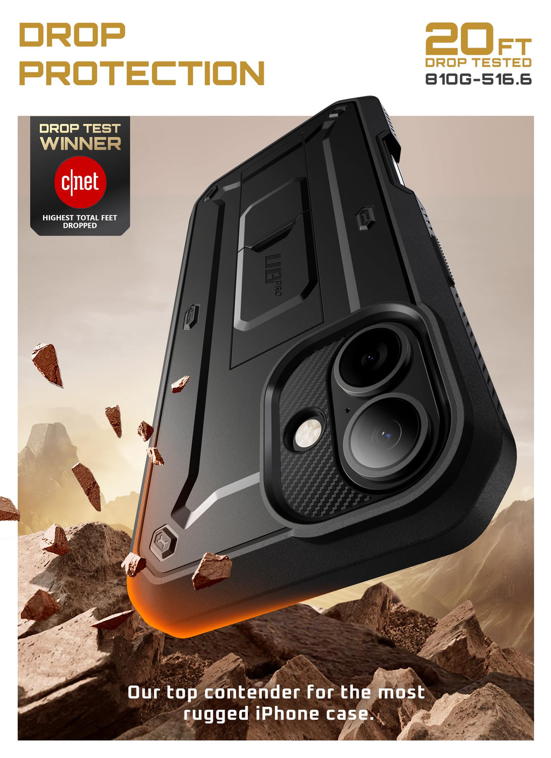 SUPCASE for iPhone Case, Belt Clip, Military-Grade Protection, Built-in Kickstand &amp; Screen Protector, Camera Control, Heavy-Duty Phone Case, Unicorn Beetle Pro