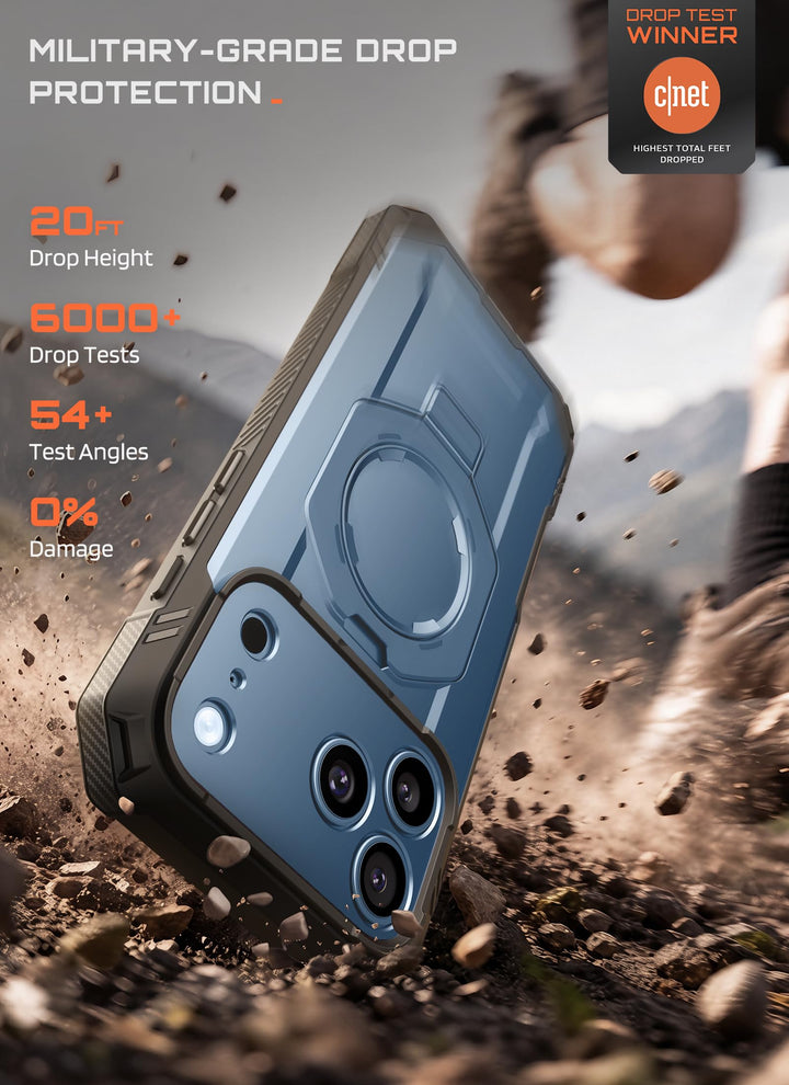 جراب SUPCASE لهاتف iPhone 18 Pro / iPhone 17 Pro، حماية فائقة مع واقي شاشة زجاجي، زر التحكم بالكاميرا، حامل مغناطيسي، متوافق مع MagSafe، جراب حماية كامل للجسم Unicorn Beetle Grip Pro
