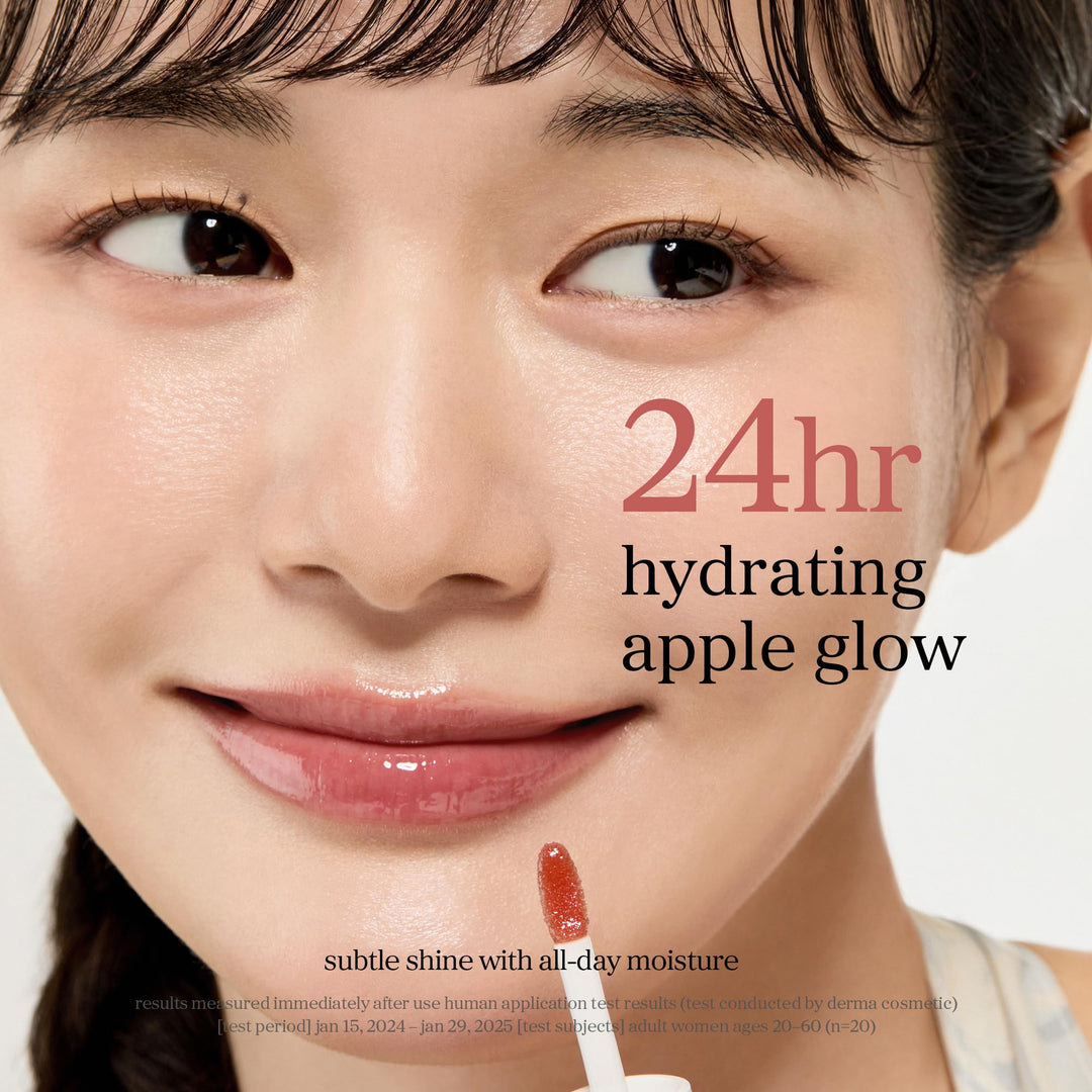 NOONI Korean Lip Oil - Applemint | Long-Lasting, Moisturizing, Plumping, Revitalizing for Dry Lips, Waterproof, No Peel Off, Hydrating, Nourishing Crystal Clear Lip Stain, 0.12 FL Oz
