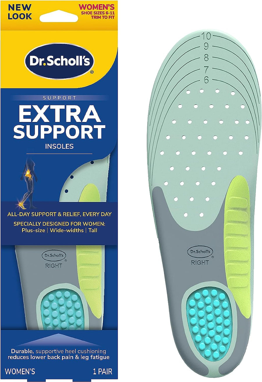 Dr. Scholl's Extra Support Insoles for Women, Size 6-11, 1 Pair, Trim to Fit Inserts - 3alababak